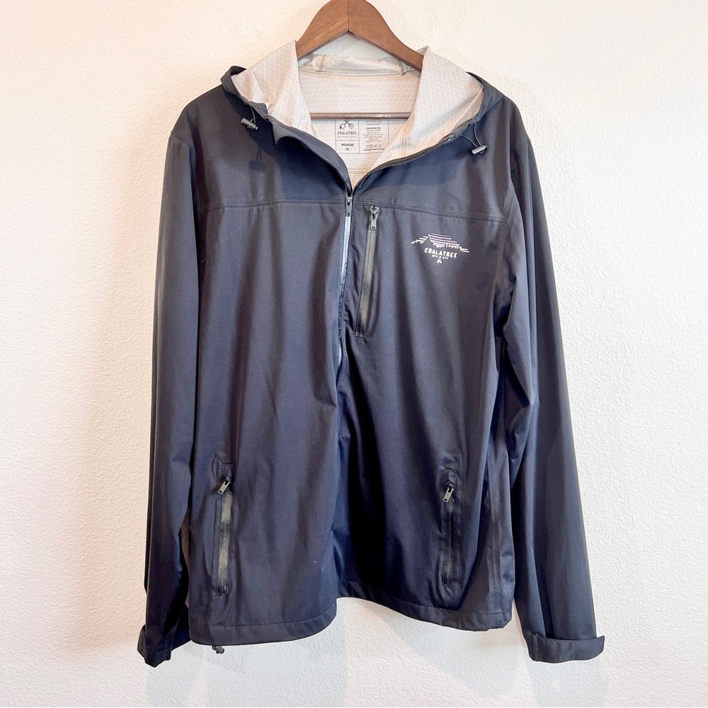 Coalatree Barrage Technical Shell Jacket M Black Waterproof Hooded Eco Outdoor - Picture 2 of 10